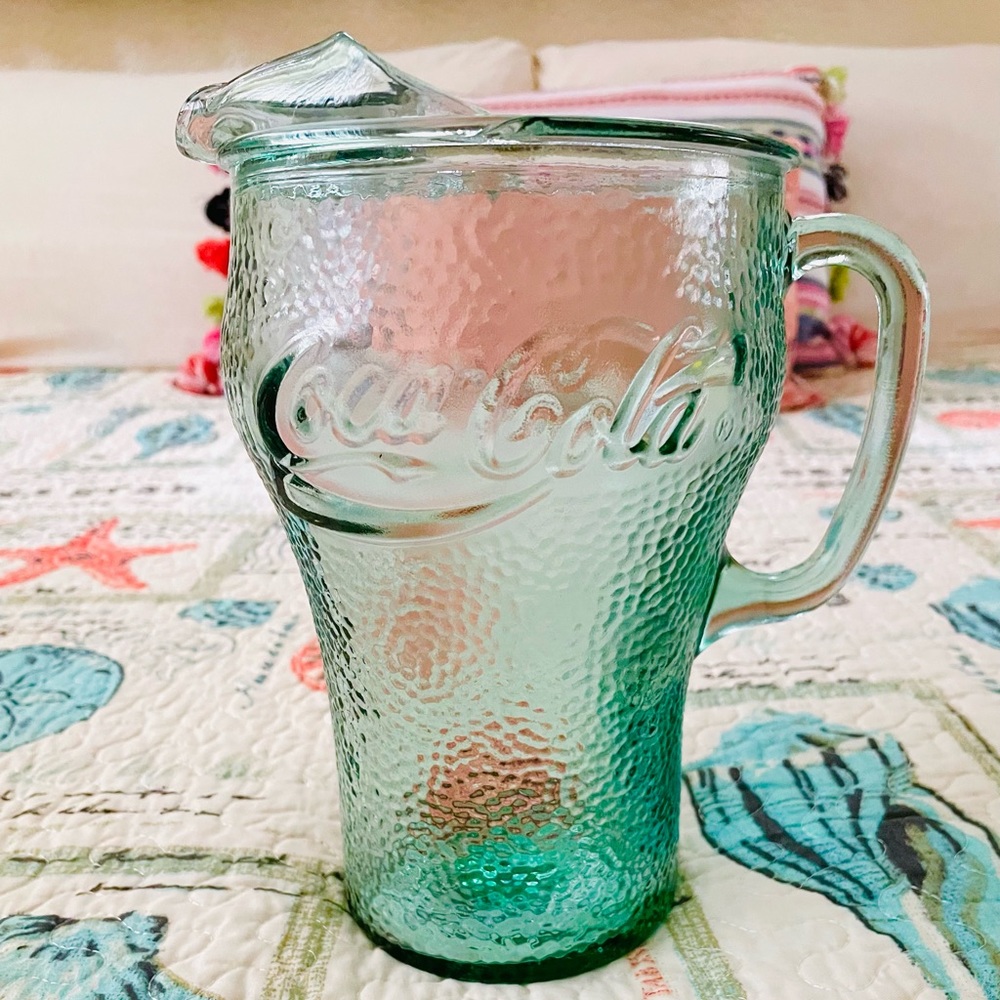 Vintage Coca-Cola Pebble Glass Pitcher